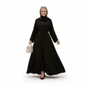 Elegant Flared Abaya with Waist Definition