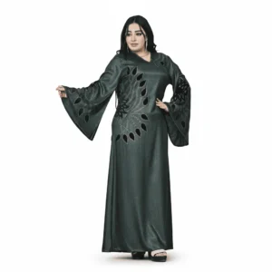 Embellished Abaya with Artistic Cutwork Details