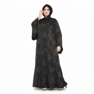 Floral Printed Flowing Abaya with Wide Sleeves