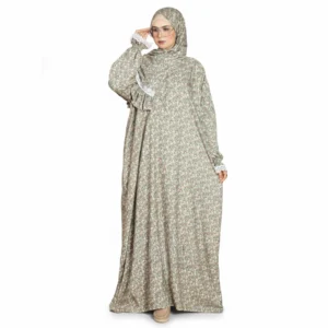 Halima Floral Prayer Isdal Set with Lace Trim – Elegant Two-Piece Prayer Wear