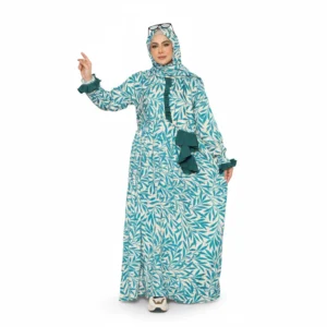 Elegant Printed Isdal Set with Matching Hijab