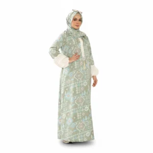Elegant Printed Prayer Isdal Set with Matching Hijab