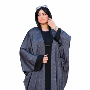 Luxury Two-Piece Silk Abaya Set with Elegant Cape Sleeves