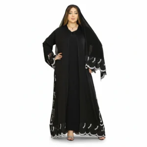 Luxury Gulf Abaya with Embroidered Cape