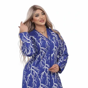 Luxury Printed Reception Abaya – Premium Cotton Marasi Fabric