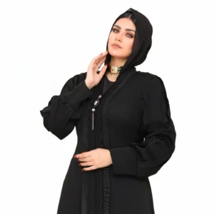 Luxury Silk Abaya with Crocodile Texture Detail